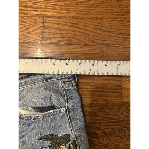 Juicy Jeans By Juicy Couture Women’s 29 Blue Distressed Flowers - Picture 12 of 16